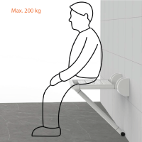 MC160-200 Klappbarer Duschsitz mit Bodenstütze